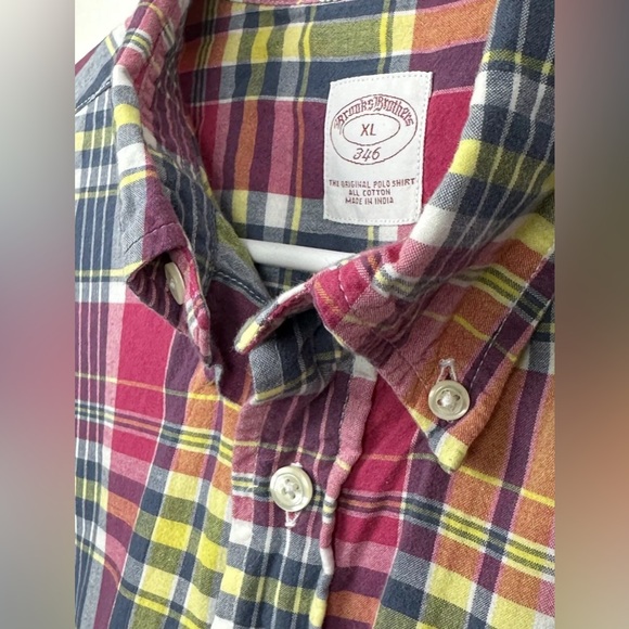 Brooks Brothers 346 The Original Polo Shirt Long Sleeve Plaid Men’s Size XL - Picture 3 of 4